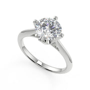 Kaitlyn 4 Prong Solitaire Round Cut Diamond Engagement Ring - Nivetta